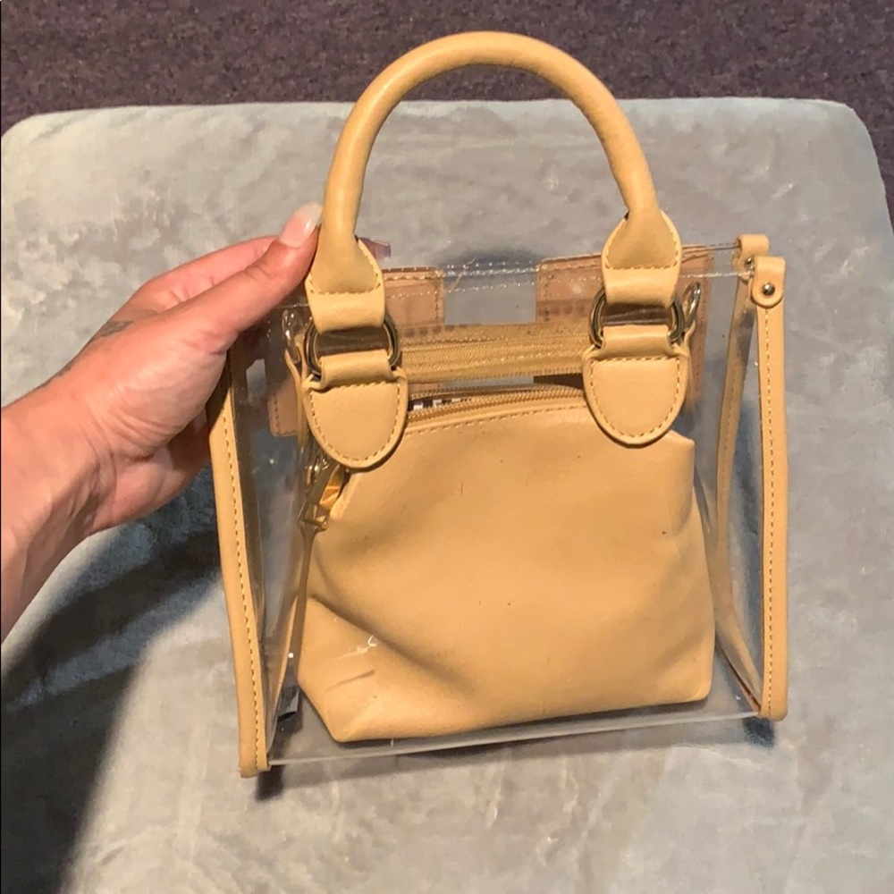 Clear mini tote with privacy pouch